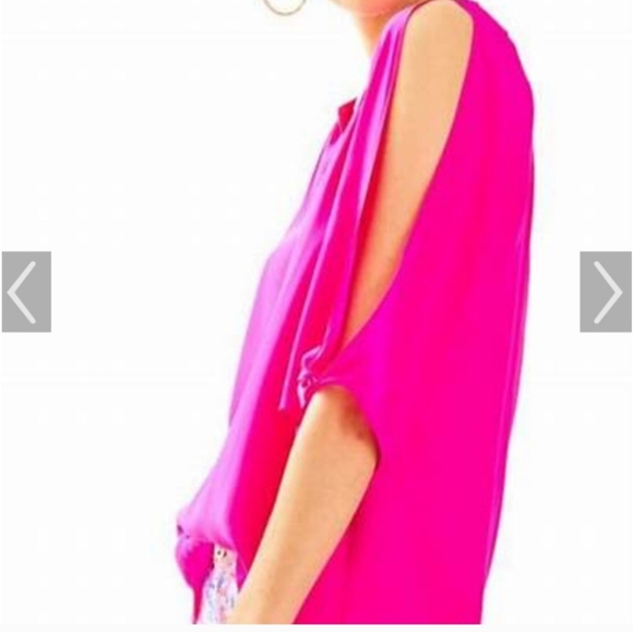 Lilly Pulitzer Magenta Silk Blouse Size Small - Picture 3 of 9